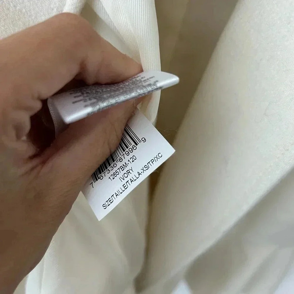 BCBG Maxazria wool Ivory Talia Pea Coat peplum Size XS - Picture 12 of 14